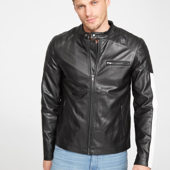 G by GUESS Calabasas Faux-Leather Moto Jacket SZ M - Picture 2 of 11